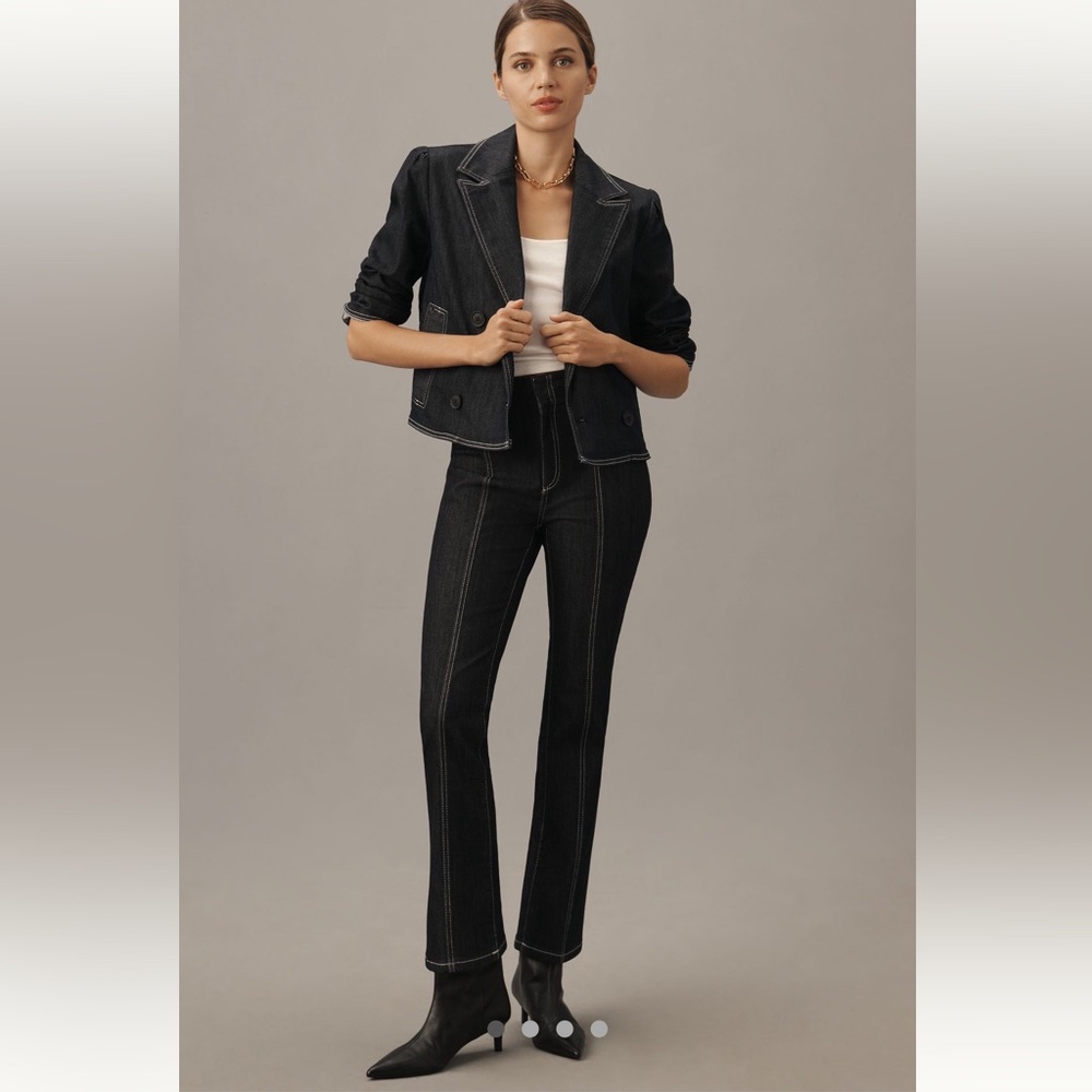 NWT Anthropologie-Maeve Downtown Date High-Rise Straight Leg Jeans 33Tall